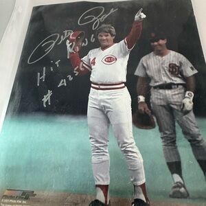 Pete Rose Signed Autographed 8X10 Photo Reds Hit King Inscribed 4192